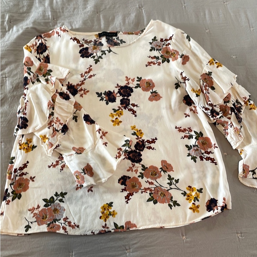 Sanctuary Floral Blouse - Cream, Pink, Yellow, Black